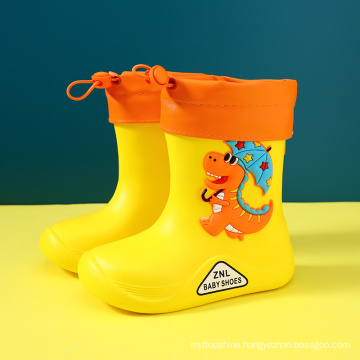 Fashion Children's Shoes EVA Rubber Dinosaur Kids Cartoon Shoes Water Shoes Waterproof Rain Boots Toddler Girls Boys Rain Boots